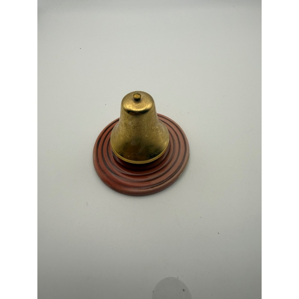 Vintage Tribute To Our Local Firemen Ceramic Bell Gold Tone FD Maltese Cross